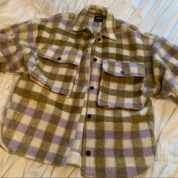 Zara Plaid Wool Blend Flannel Jacket - Picture 10 of 10